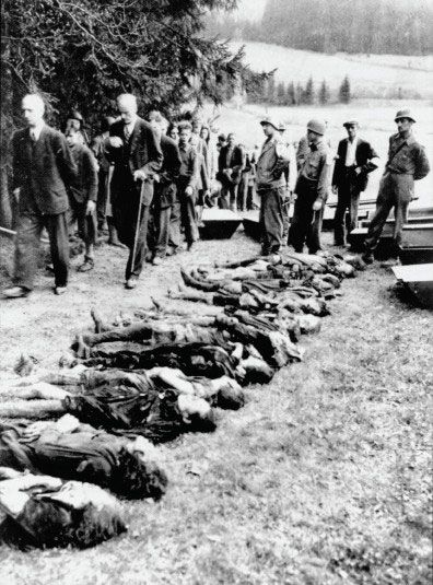 Buchenwald civilians forced to veiw the dead